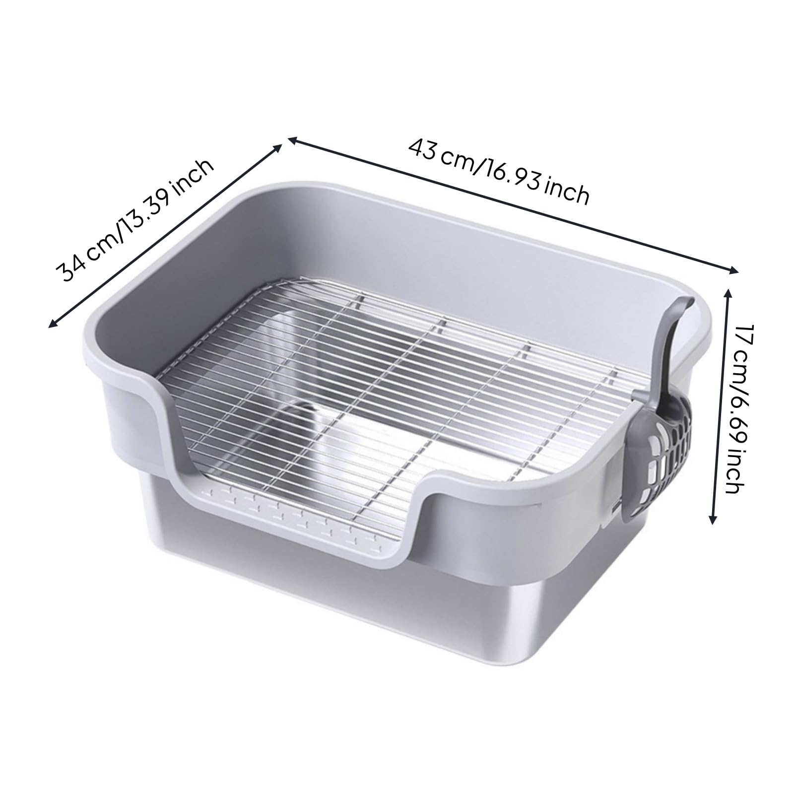 Stabil Nager-Katzentoilette, Hellgrau, Seitlicher Eingang 7 cm