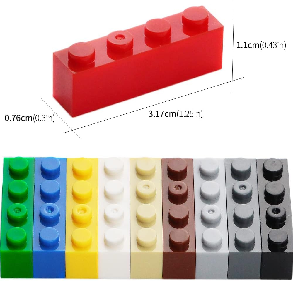 Feleph 360 Pieces 1x4 Bricks Classic Parts Building Creative Play Blocks Set Toy Compatible with 3010 3066 Major Brick Brands (Multicolored)