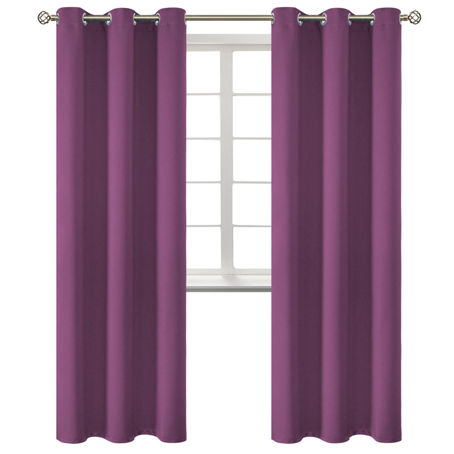 BGment Eggplant Purple Blackout Curtains for Living Room 84 Inch - 2 Panels