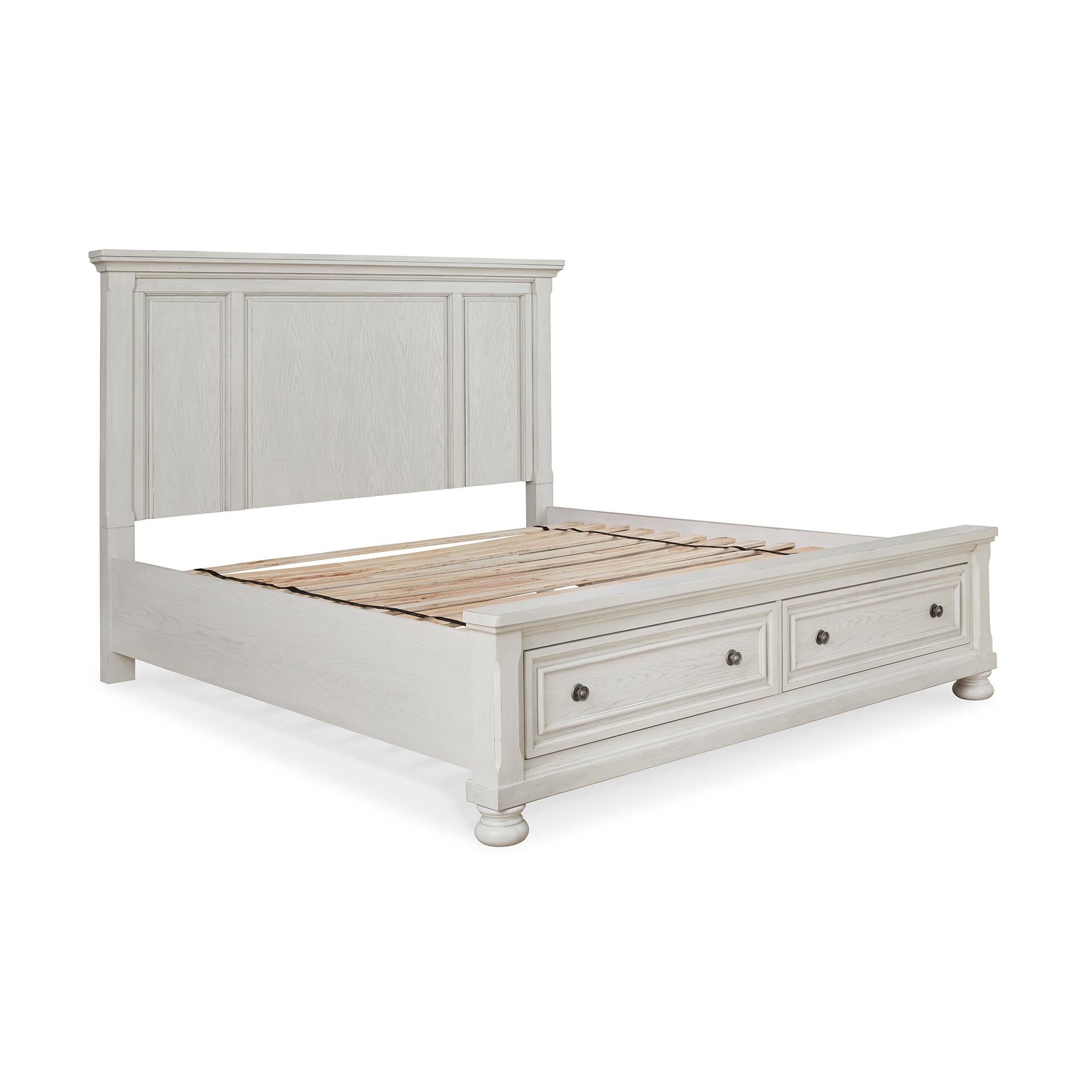 Signature Design by Ashley King Panel Storage Bed, Antique White