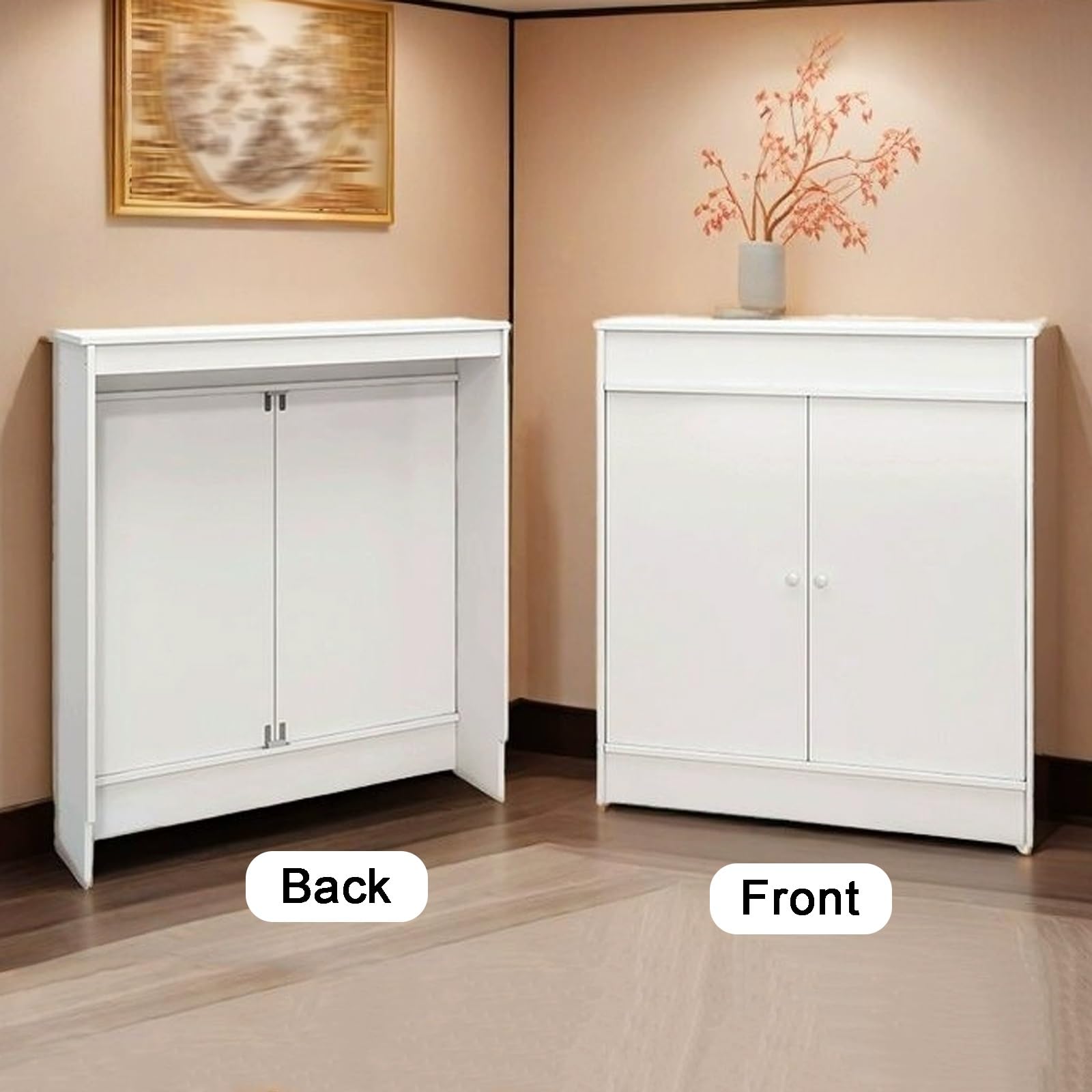 Moderno diseño de 2 puertas para radiador con asas para sala de estar, dormitorio y cocina, calefacción del hogar (60 x 60 x 20 cm)