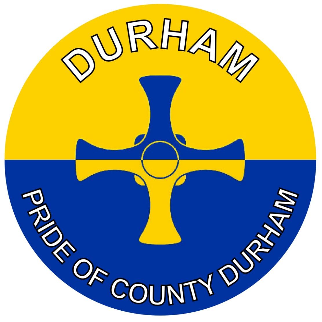 Durham - County Pride - (Two Pack) 80mm Diameter Car Bumper Window Decal Sticker