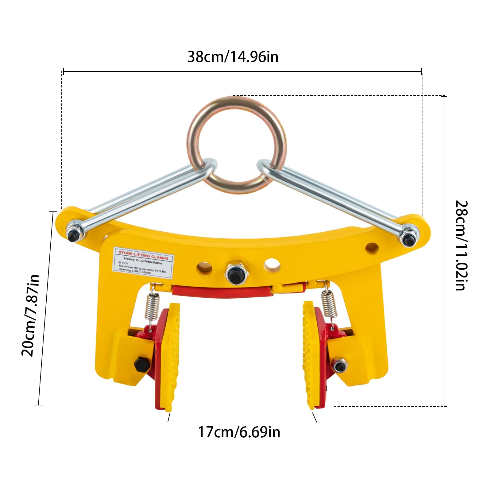 Granite Slab Lifting Clamp, Heavy Duty 617lbs Stone Lifting Clamps Lifting & Installing Concrete Blocks, Adjustable Marble Lifting Stone Slab Lifter Vertical Lift Clamp Slate Clip Tools