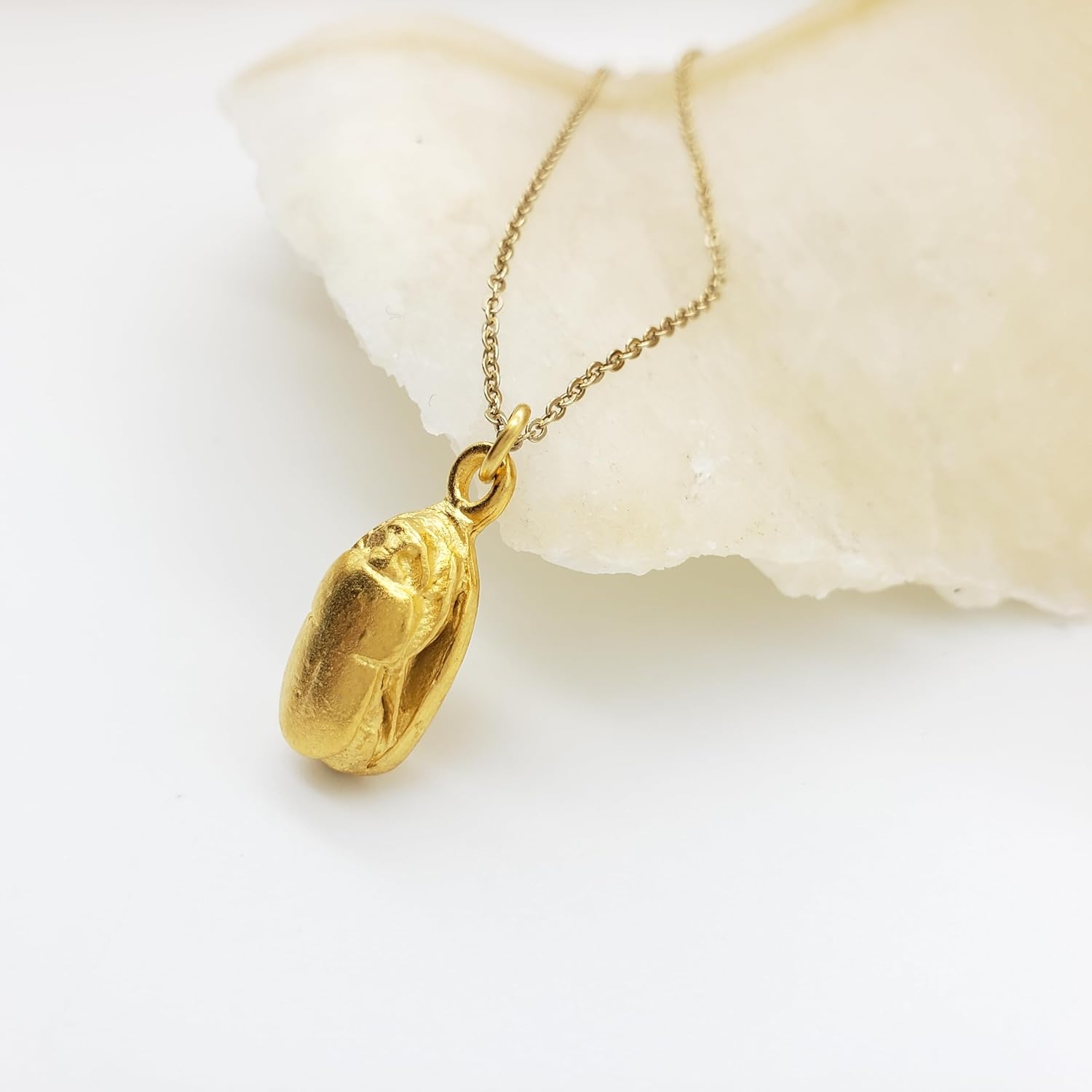 エジプト スカラベ ペンダントネックレス - ゴールドメッキ スカベラ