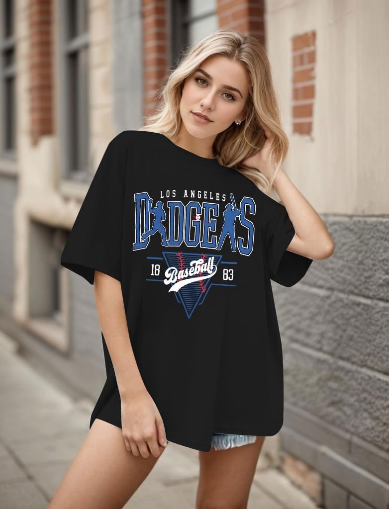Baseball Shirt Women Oversized Baseball Game Day Shirts Fan T-Shirt Short Sleeve Tee Top - Image 3