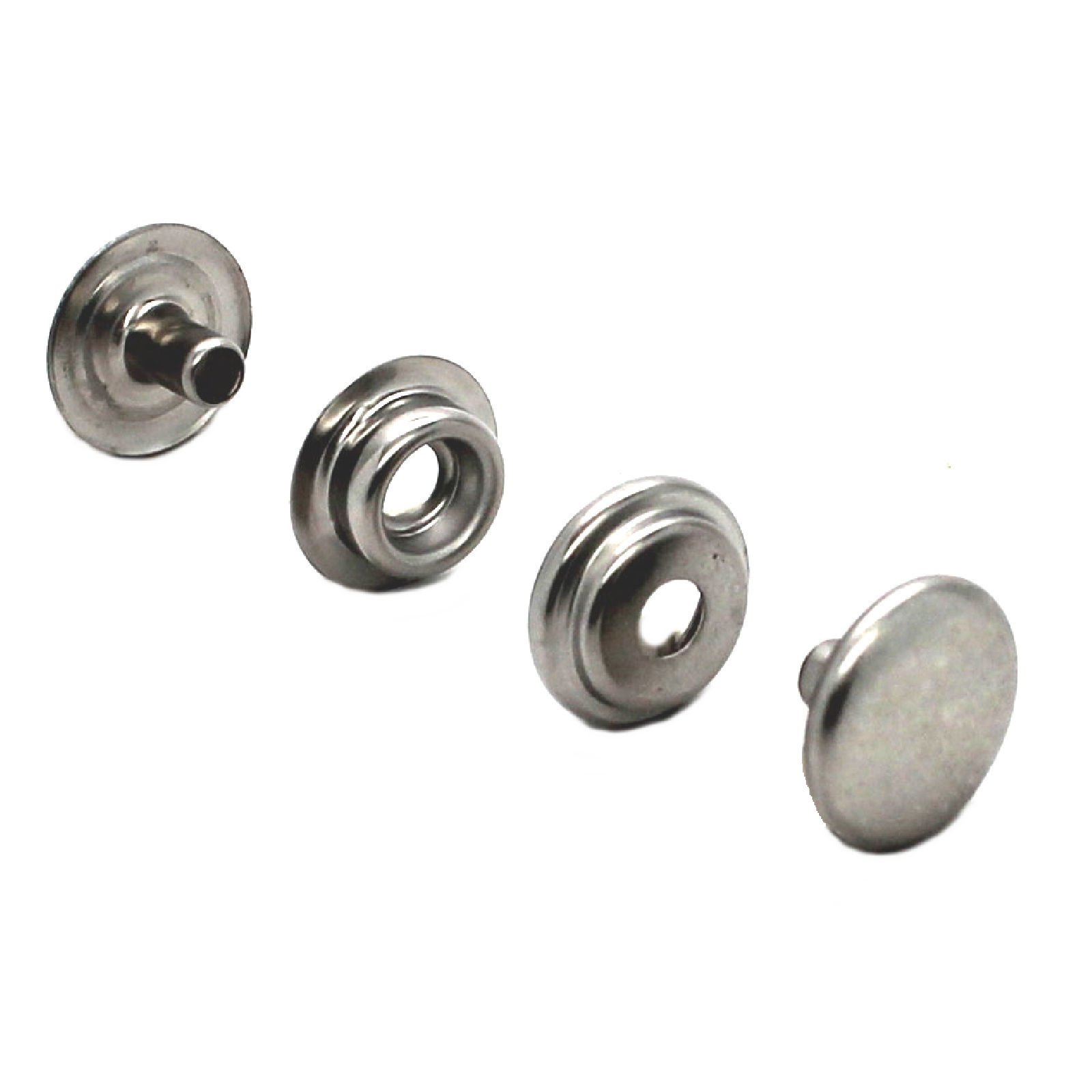 Stecksstore Line 24 Nickel Plated Steel Leathercraft Snaps 100 Pack (400 Pieces) 1263-12