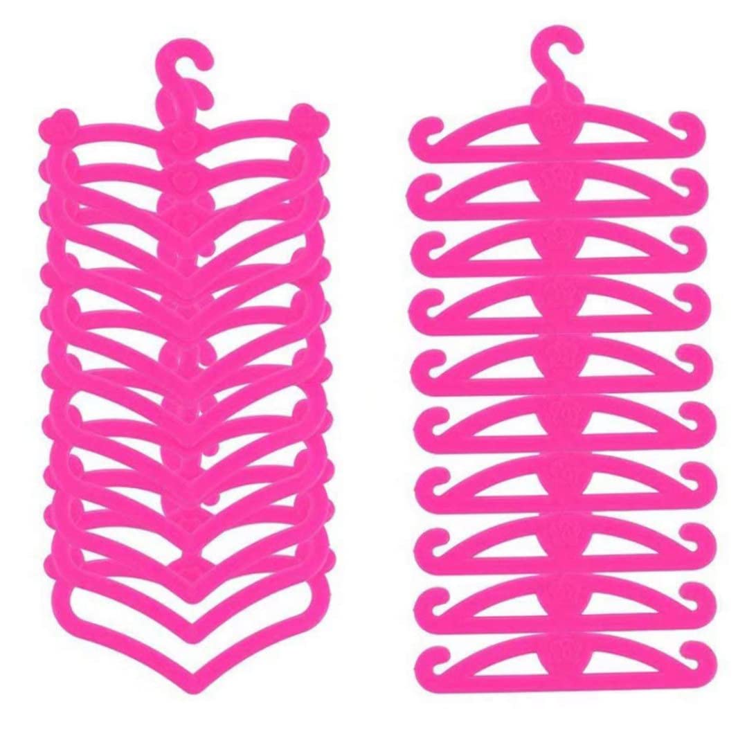 Hdbhsbe Girls Multicolor Dolls Clothes Hangers Plastic Mini Dolls Clothes Hangers Toy Accessories 20Pcs Doll Set