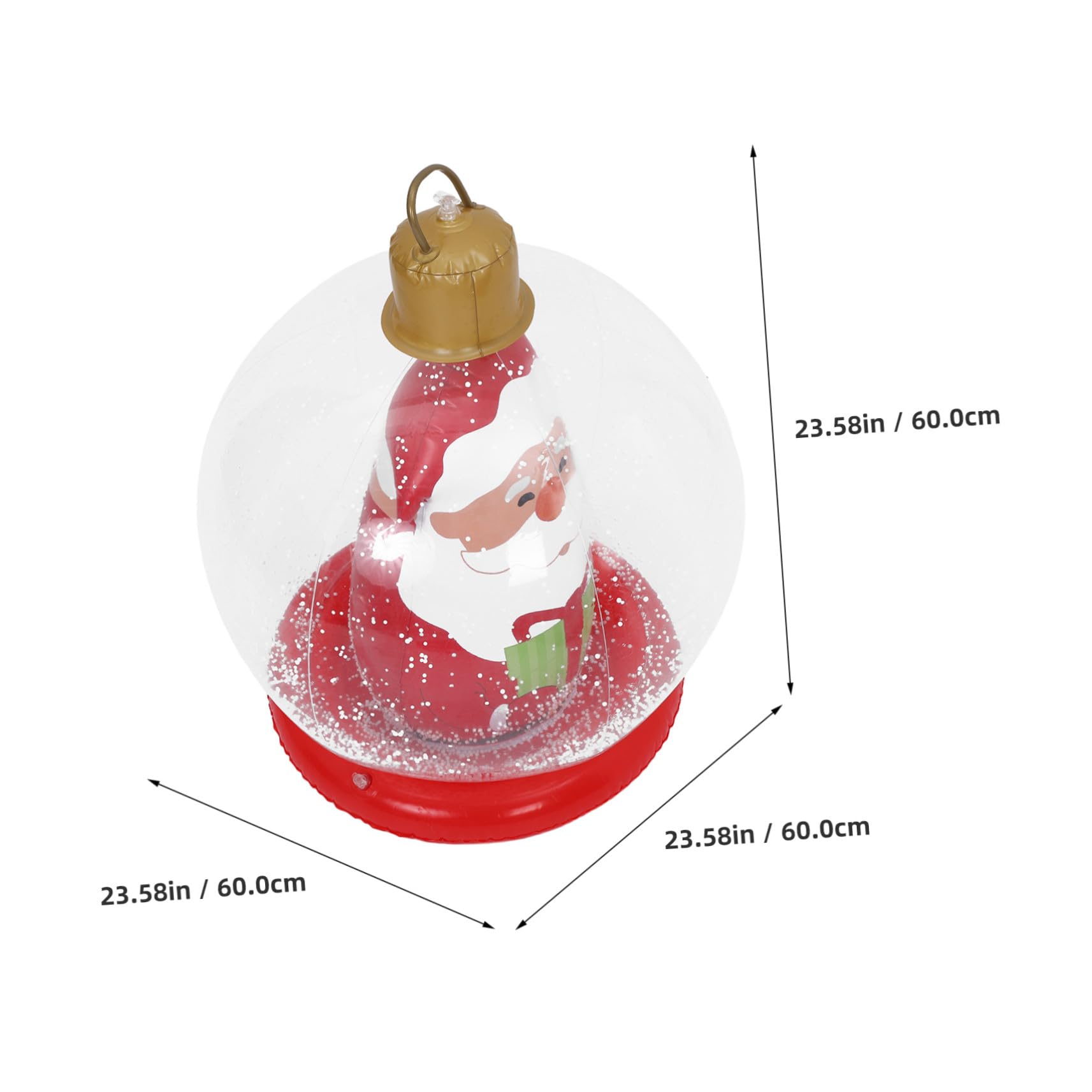 BESPORTBLE Boule de Noël Gonflable Lumineuse pour Extérieur Décorations Festives Boule de Noël Gonflable avec Base Stable