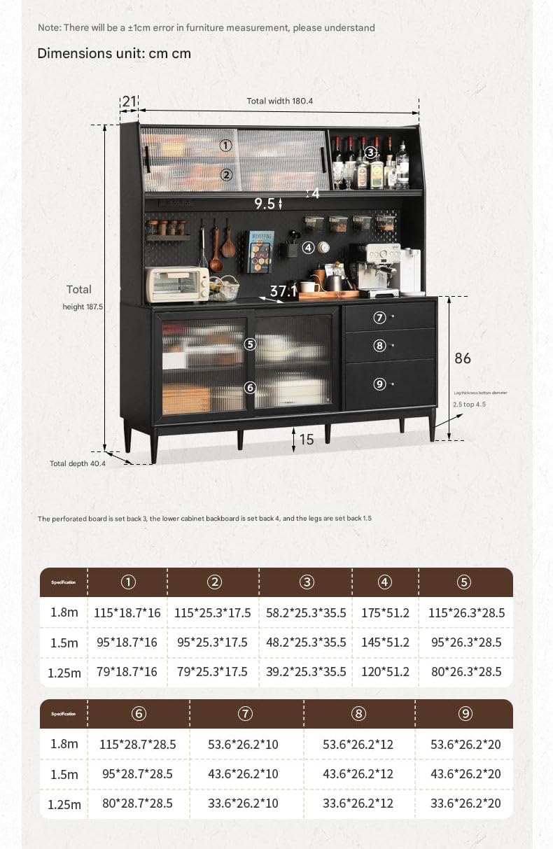 GVAwood Solid Rubberwood Restaurant Modern Sideboard 49.2X 15.7x33.8 inch /125x40x86 сm/Black Color/Sideboard