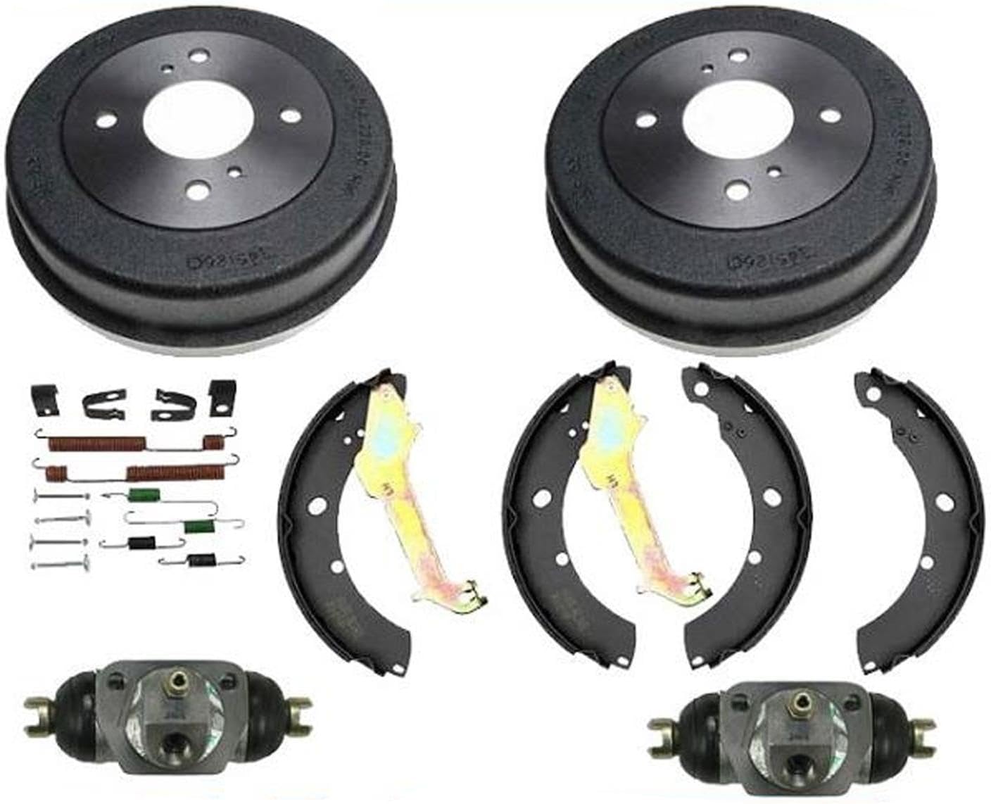 New Rear Drums Shoes Spring Kit Wheel Cylinder Fits For 99-01 Nissan Altima 6pc Models With Rear Drum Brakes