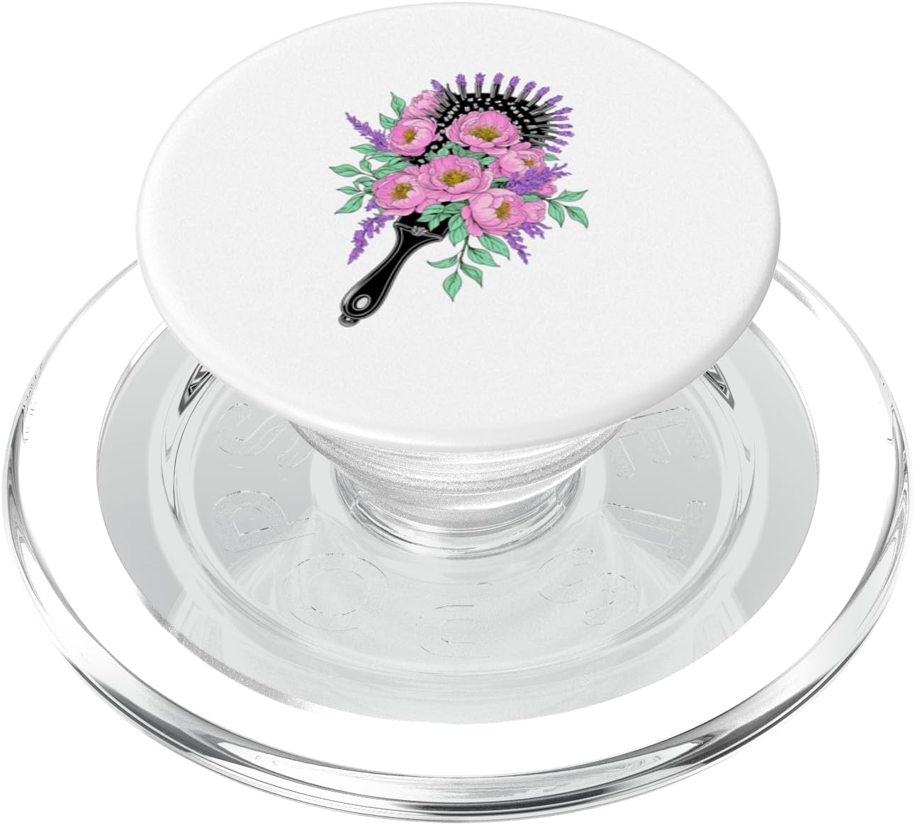 Peony Flower Hairbrush Floral Lavender Botanical PopSockets PopGrip for MagSafe