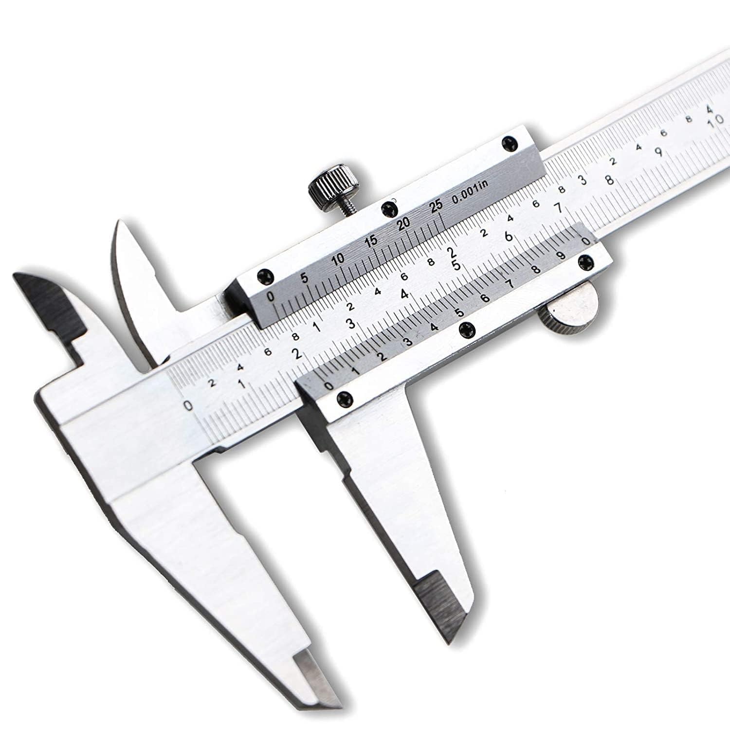 THE WHITE SHOP Vernier Caliper, 6" Stainless Steel Caliper Measuring Tool, 0-6Inch/0-150mm Manual Micrometer Non Digital Calipers, 0.001"/0.02mm High Precision Durable Slide Caliper
