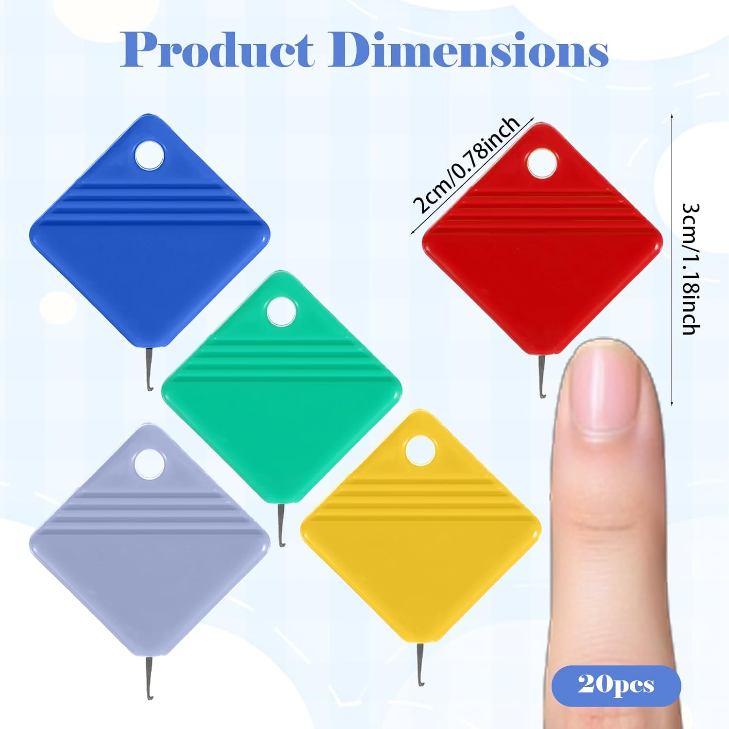 20PCS Square Needle Threader Tool, Automatic Hand Sewing Needle Threader, Simple Sewing Machine Needles Threaders for Embroidery Hand Sewings Cross-Stitch Craft, Suitable for All Needles Sizes