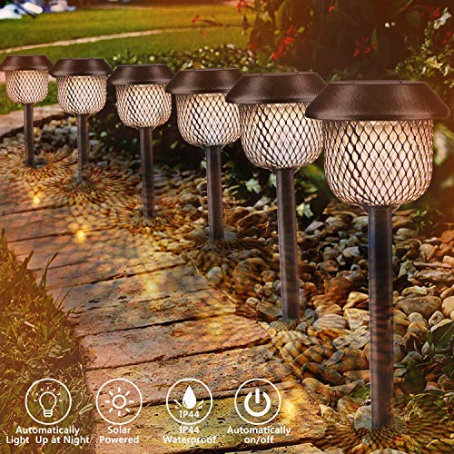 Lámpara solar para jardín, Tencoz LED Luz de la antorcha solar IP44 Luz de Llama Jardin Solares Exterior Luces de decoración con energía solar Luces para caminos de jardín