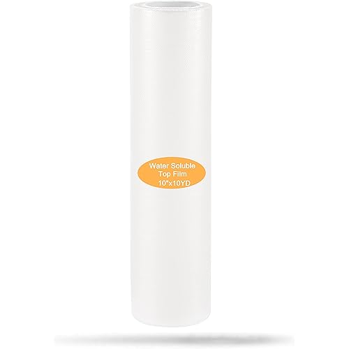 New brothread Light Weight Clear Wash Away - Water Soluble Embroidery Topping Film - 10"x10 Yd roll - Cut into Various Sizes for Machine Embroidery and Hand Sewing