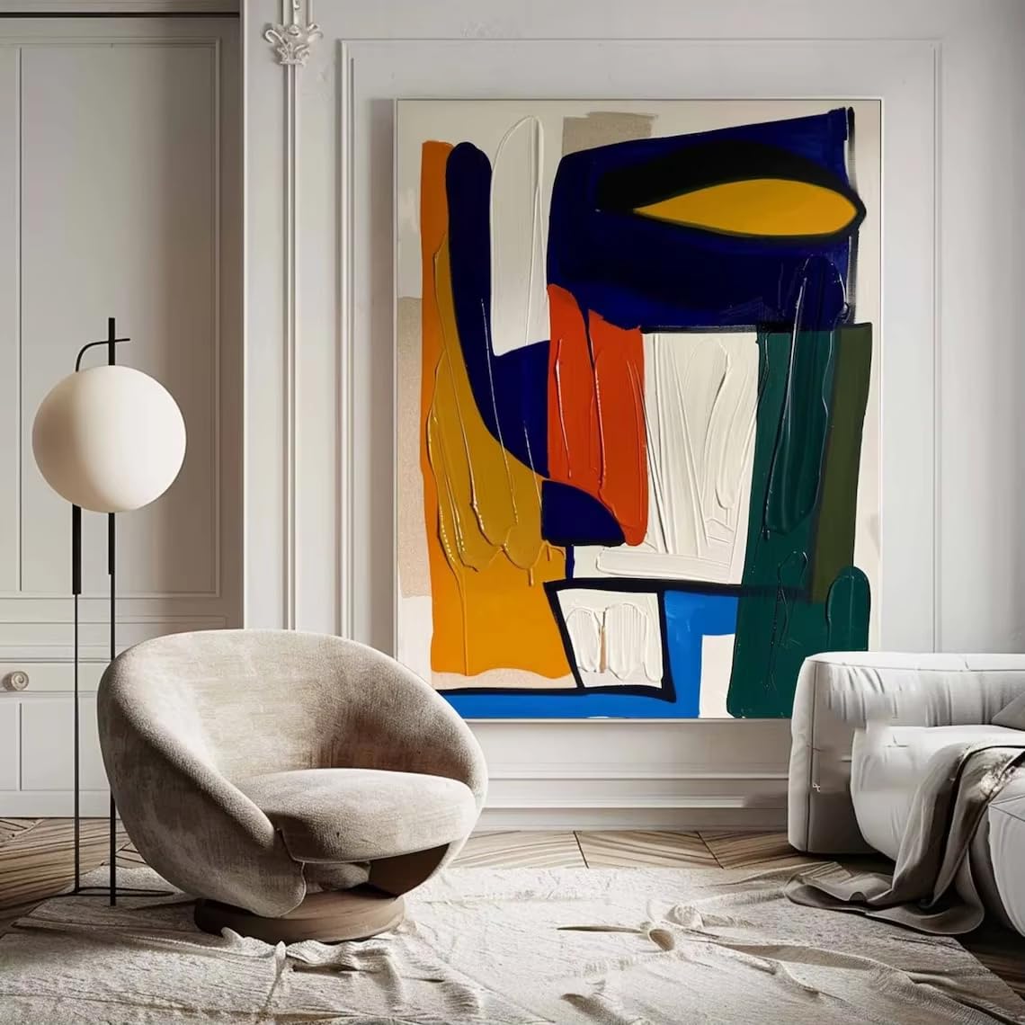 DFZEWKI Colorful Abstract Canvas Painting Modern Wall Art for Home Decor(50x70cm(20x28in)/No frame)