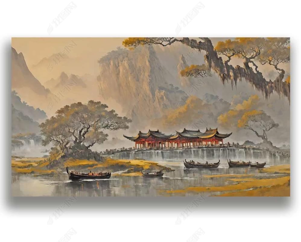Papier Peint Intissé Cascade Montagne Poster Mural Salon 150x105