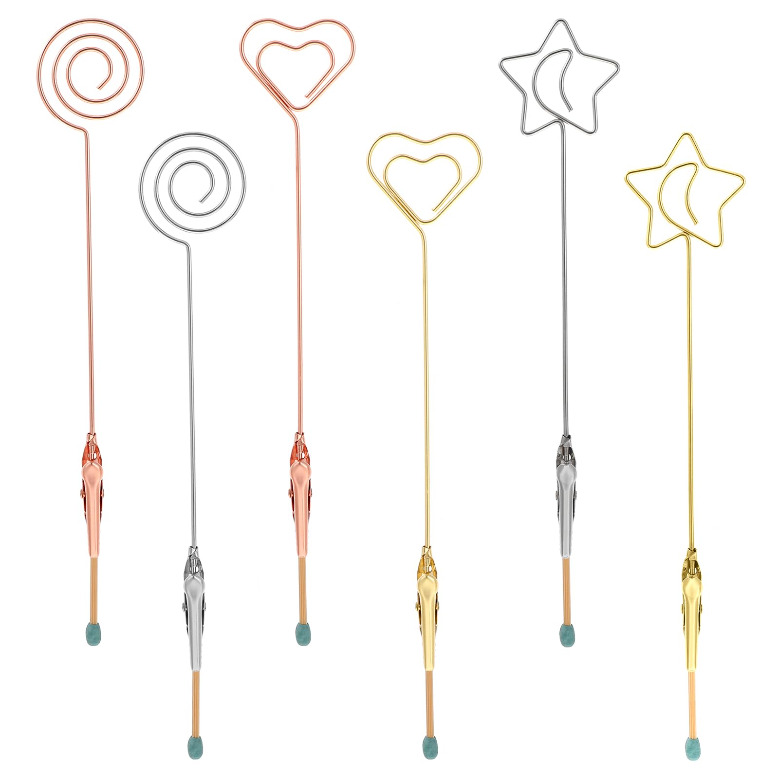6Pcs Metal Matchstick Extenders Multi-Functional Alligator Clips for Crafts Picture Card Holders for Tables Bracelet Tool Jewelry Helpers