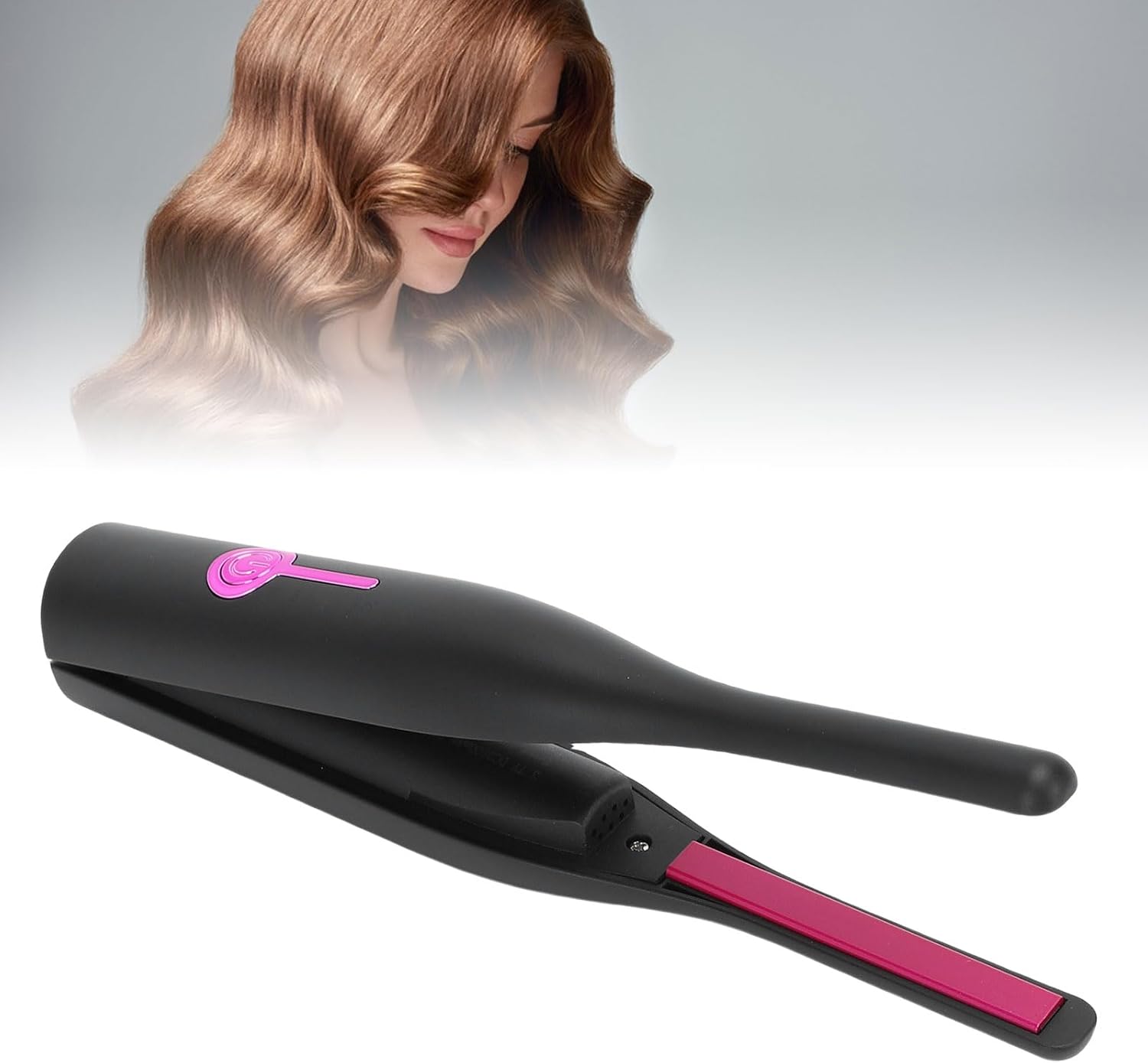 Semme Pencil Flat Iron, PTC Fast Heating Cordless Hair Straightener Curler with Ultra Thin Plates for Short Hair Bangs Pixie Cuts (Black)