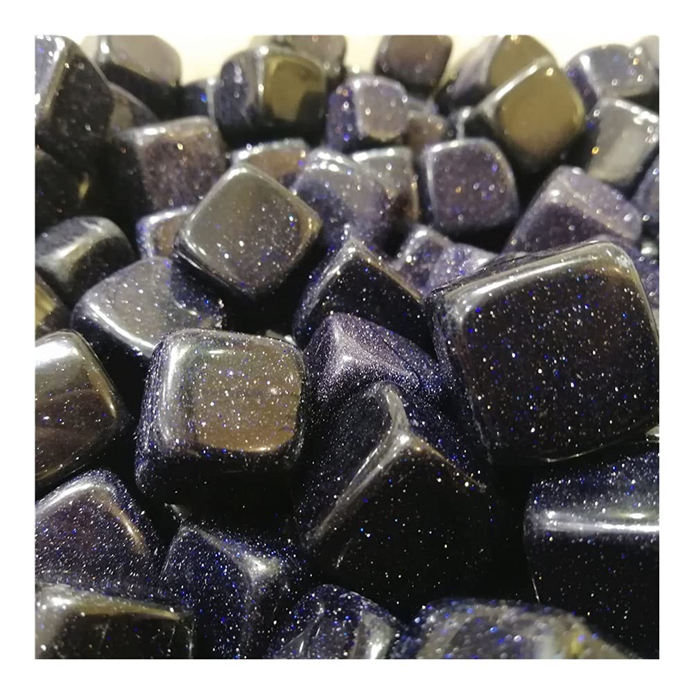 Blue Gold Sand Stone Cube Esemplare di Ghiaia lucidata di Cristallo e Happy Fish Tank Stone Decorazione appariscente della Stanza Collezioni di casa (Size : 500g)