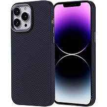 Elfia iPhone 14 Pro Max ile Uyumlu Karbon Fiber G r n ml  Kamera Lens Korumal  M-Safe  arj  zellikli  nce K l f, Nekst Siyah