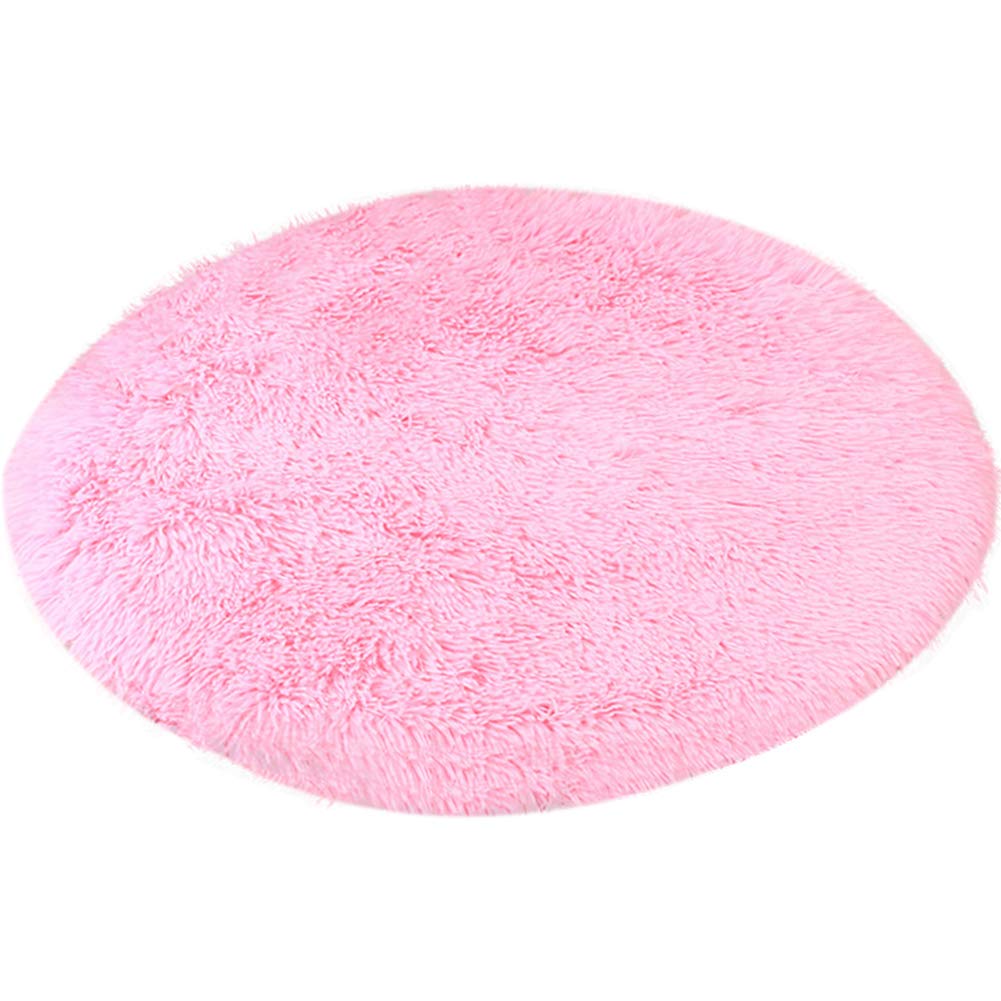 Tapis de cage rond en peluche rose de 61 cm pour petits chiens