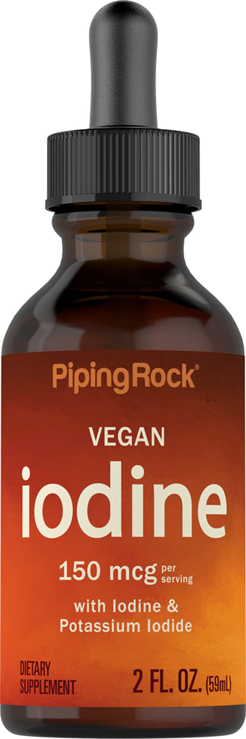 Piping Rock Liquid Iodine | 2 fl oz | 150 mcg | Iodine & Potassium Iodide