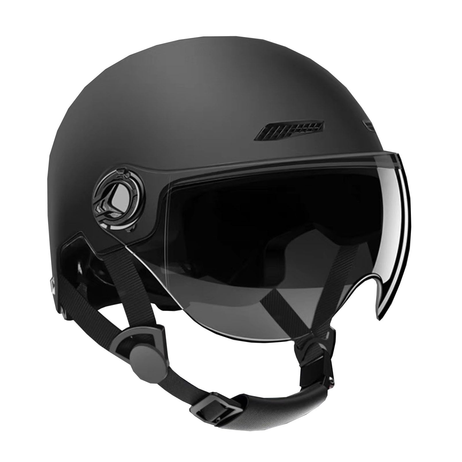 Casco de motocicleta vintage JATIBOSH Classic abierto con visera transparente anti-viento