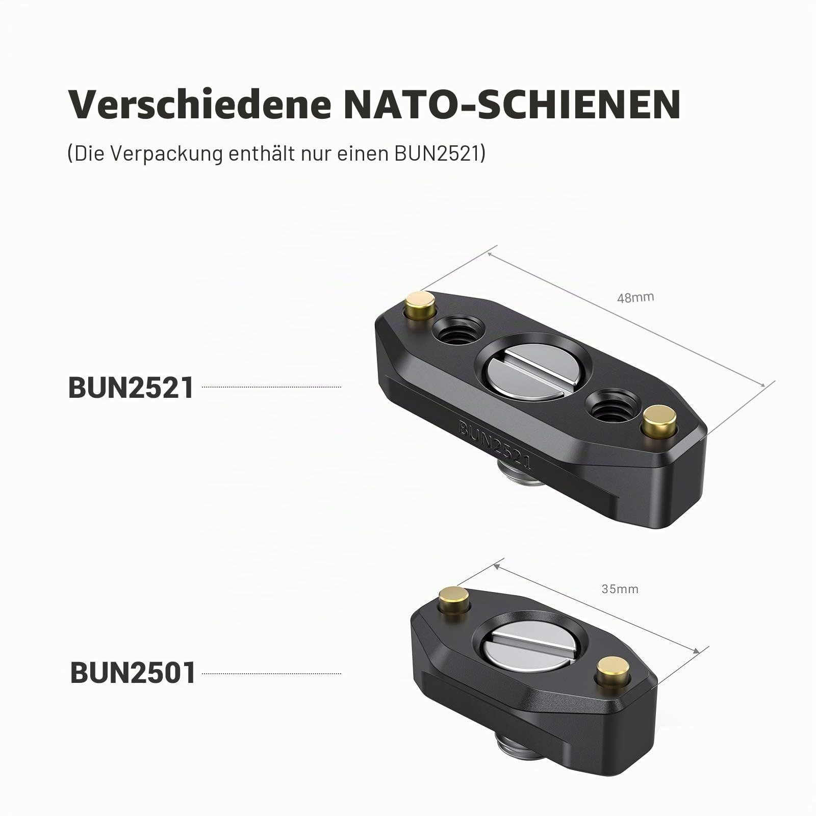 SMALLRIG NATO Rail (48mm) NATO Schiene mit Feststellschraube für ARRI Standard - BUN2521B