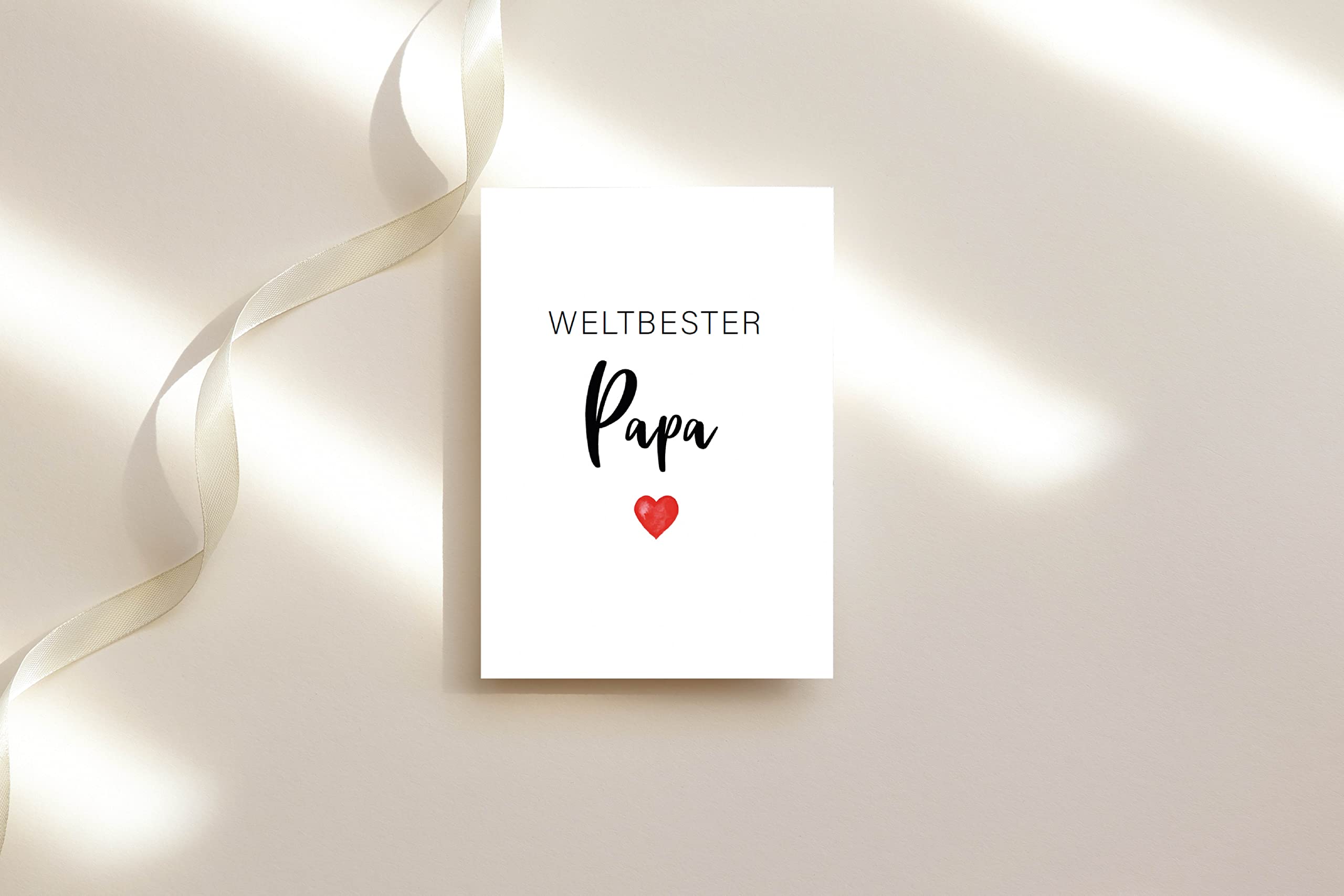 Herzliche Vatertagskarte 'Bester Papa Aller Zeiten' – 145x145mm, Mit Umschlag, Aus Dickem Karton | Geschenk Von Sohn/Tochter