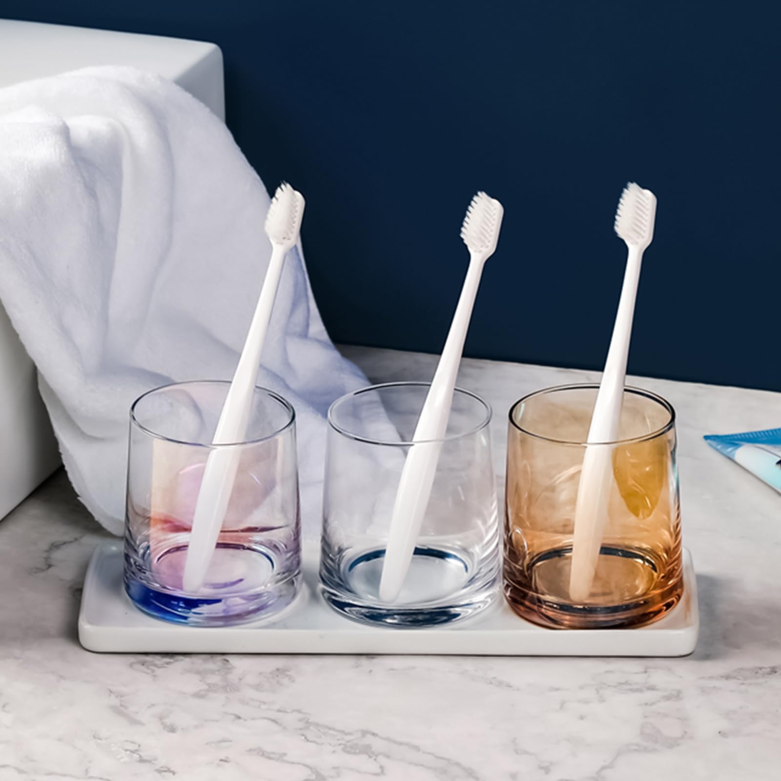 Set 2 Vassoi In Ceramica Bianca Per Bagno - 23.7x9.4 Cm, Organizza Sapone E Accessori - Foto 5