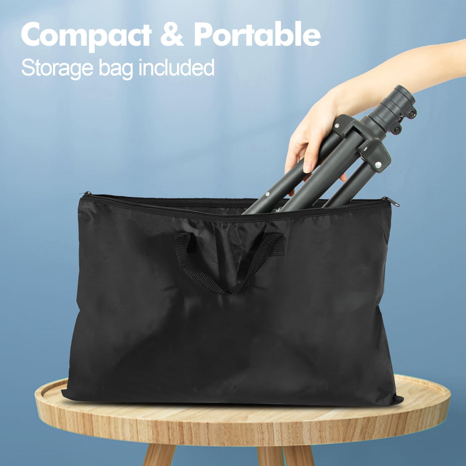 Supporto per Proiettore Treppiede 66-24cm per Laptop su Ruote con 2 Ripiani | Supporto Portatile per Podio, Supporto per Telefono a Collo di Cigno, Ufficio