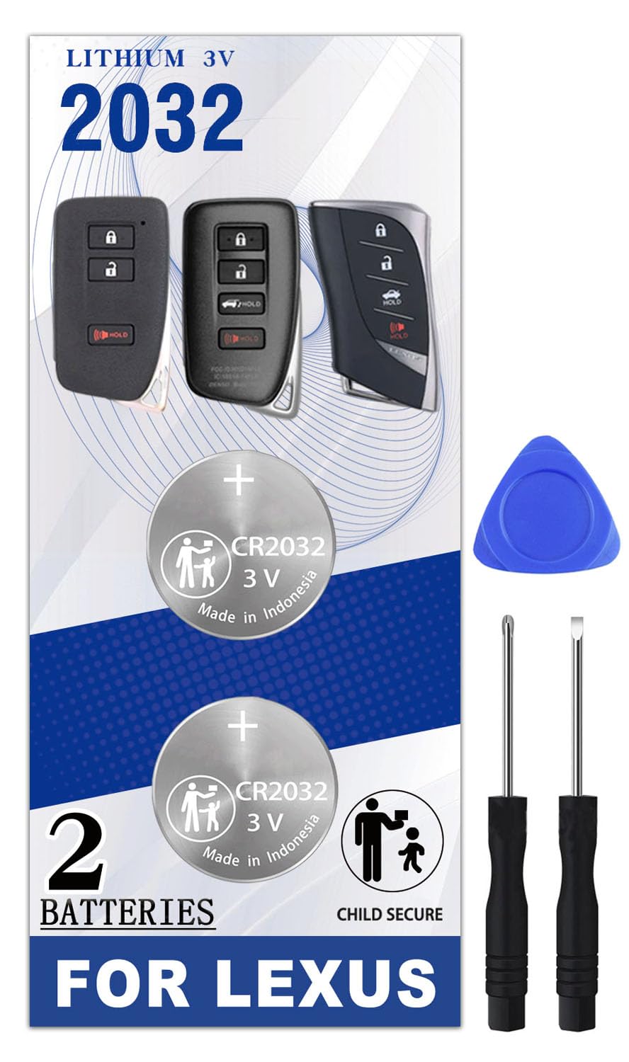 Pinochi Key Fob Battery Replacement for Lexus RX ES NX GX is UX GS RC LS (RX350 ES350 ES300h NX300 RX450h NX200t GX460 NX350 GS350 IS350 UX200 UX250h