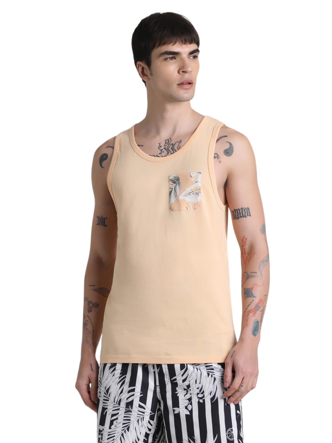 jack & jones Men's Cotton Leaves Slim Fit Vest-picture-34