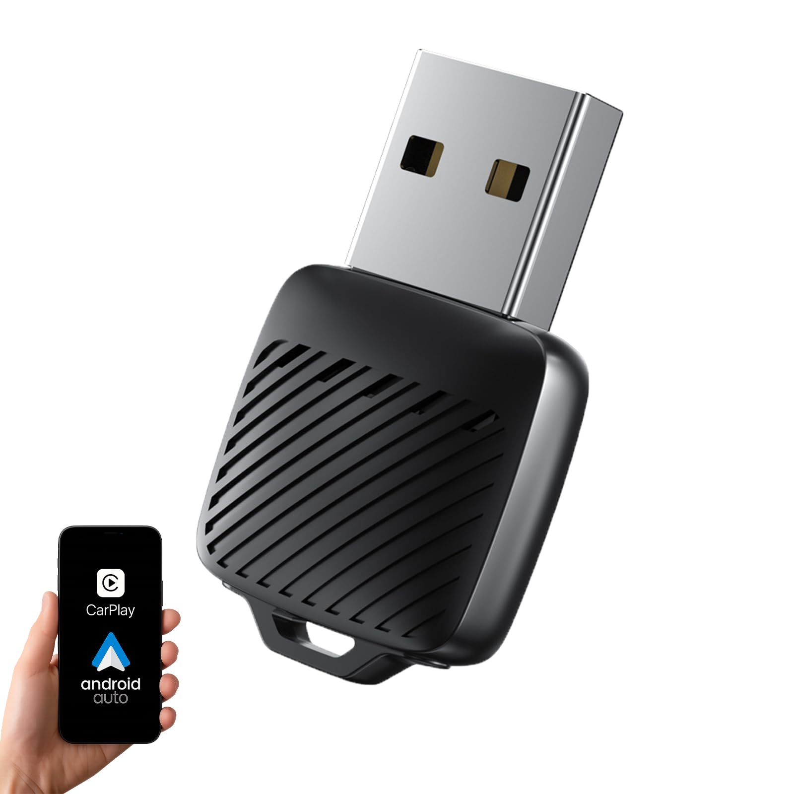 Adattatore wireless 2 in 1 per auto CarPlay e Android, mini dongle Plug & Play con USB-A e USB-C, converte CarPlay cablato in wireless, compatibile con iPhone e Android, Cars 2016+