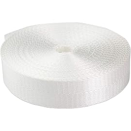 Devobunch Nylon Webbing Straps, 1 Inch Wide Heavy Duty Nylon Strap, Durable Flat Rope Webbing, 10 and 25 Yard Roll for Backpack Strapping, Tie-Down, Dog Leash, 18 Vibrant Colors (White, 10 Yard)