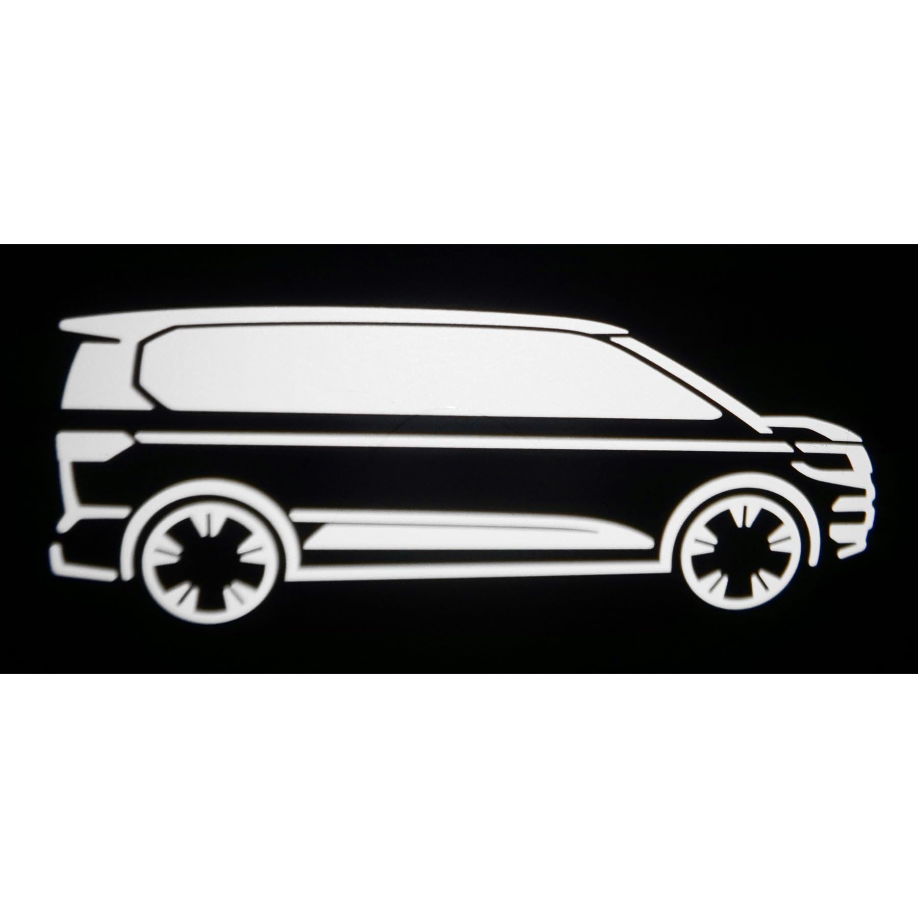 Volkswagen 7T0947411A Einstiegsleuchte Türwarnleuchte LED Projektor Einstiegsbeleuchtung Leuchte, mit T7 Bulli Projektion