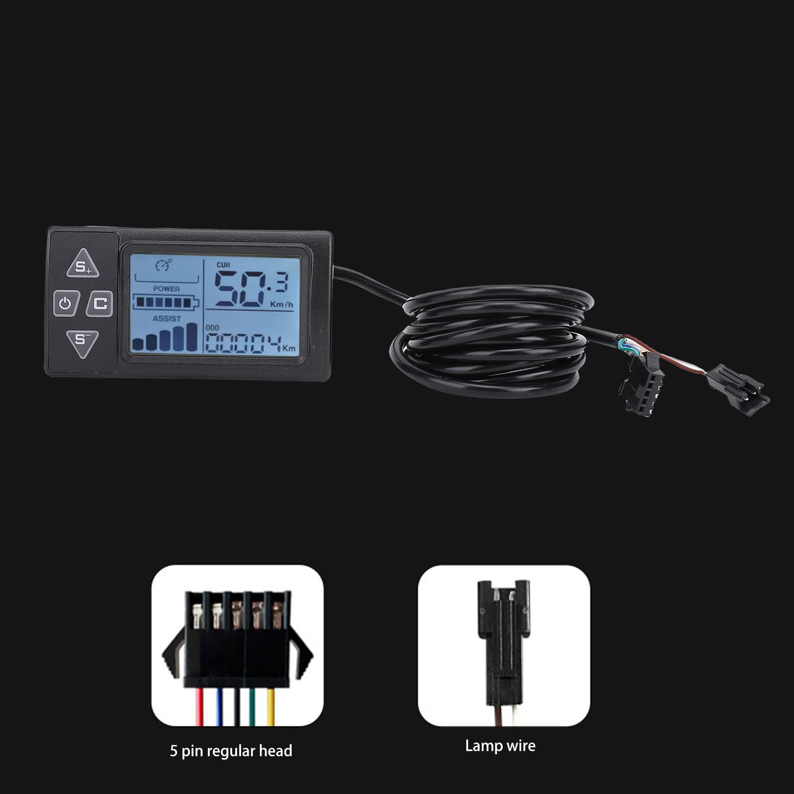 BuyWeek Kit de Controlador de Motor para Bicicleta Eléctrica Controlador de Onda Sinusoidal Sin Escobillas 15A 3 Modos con S861 Panel