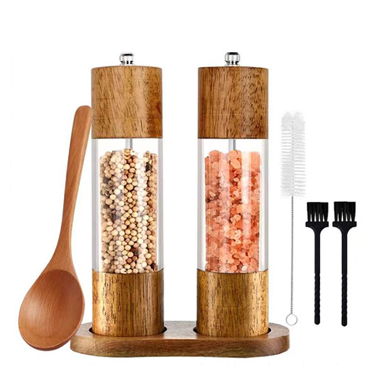 Buxuaaaa Manual Salts and Peppers Grinder Set Adjustable Coarseness Spices Mill Practical Kitchen Tool for Cooking Enthusiasts Adjustable Grinding Size