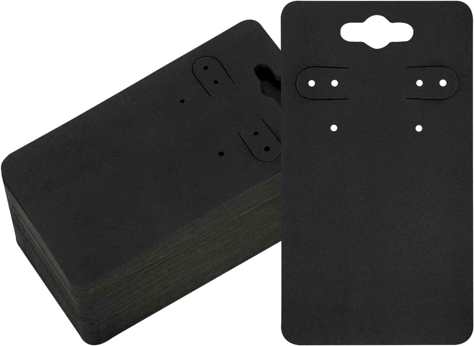 joycraft100Pcs Earring Cards - 2" x 3.54" Black Earring Display Holder Cards, Blank Paper Cards with 6 Holes, Jewelry Display Cards for Selling, Hanging Earring, Jewelry,DIY Crafts, Retail