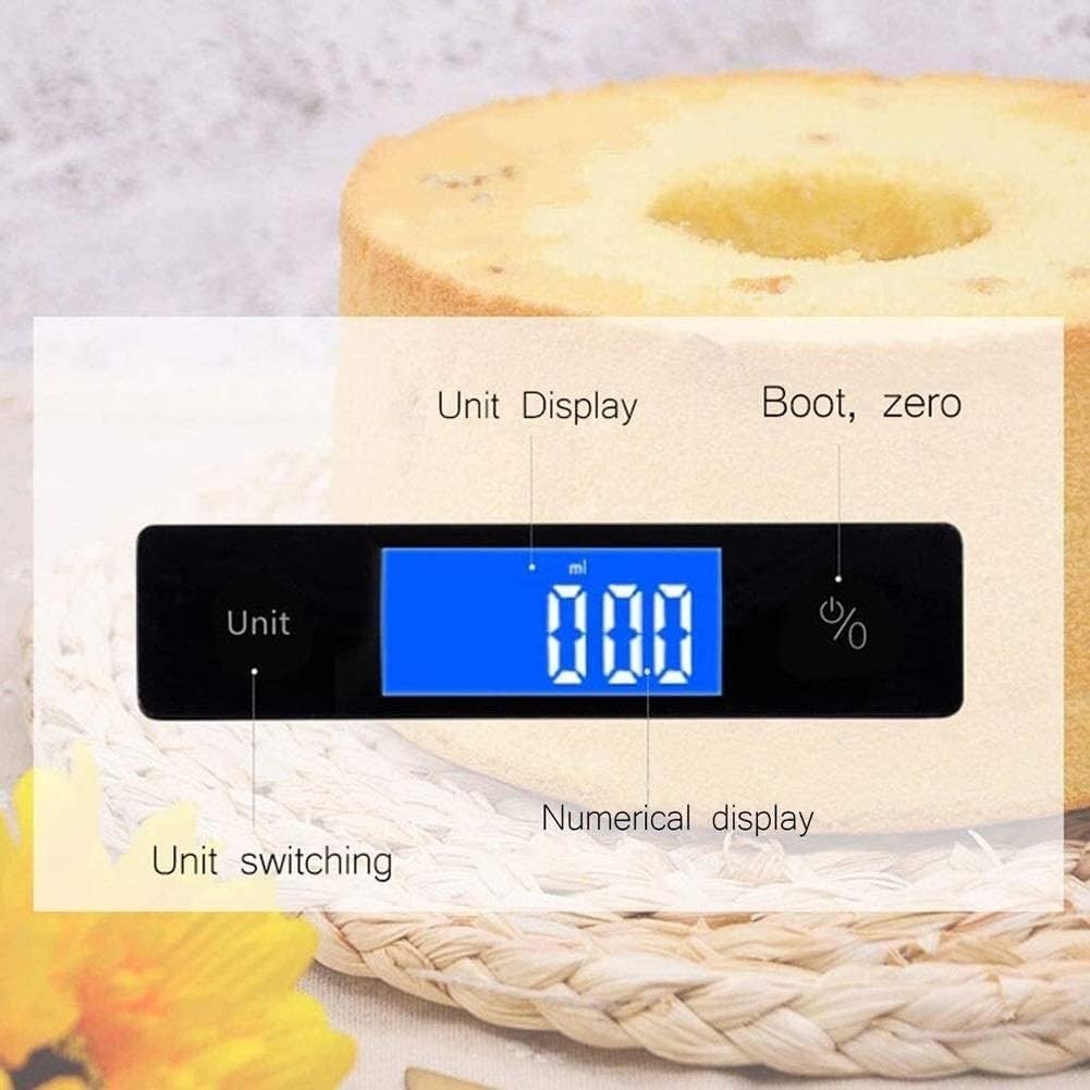 Wlectronic Küchenwaage, digitale elektronische Waage, 5 kg, Haushalts-Backen, Küche, hohe Präzision, Lebensmittel, dünnes Design, ABS-Materialwaage, Waage