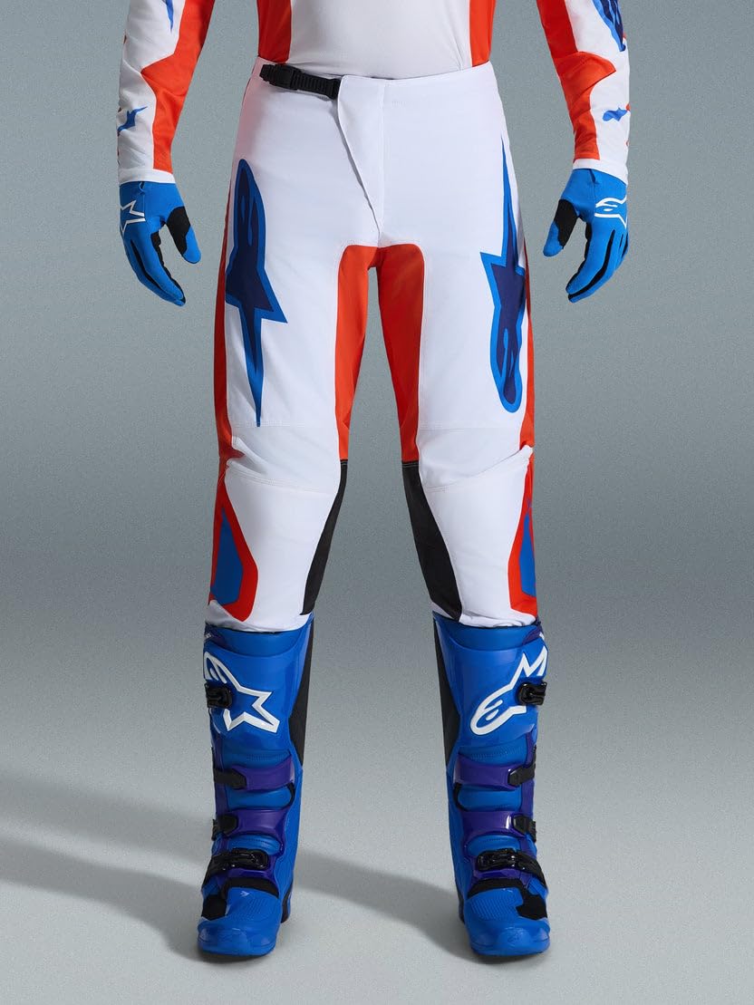 Alpinestars Fluid Grid Pantaloni da motocross, arancione/blu, 36