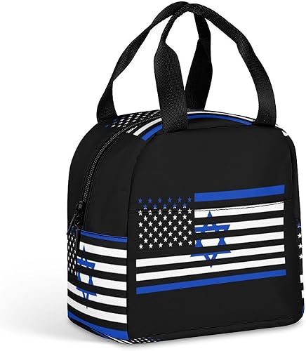 Israel American Flag Lunch Box for Women Men Insulated Lunch Bag Reusable Lunch Tote Bag Lunch Container