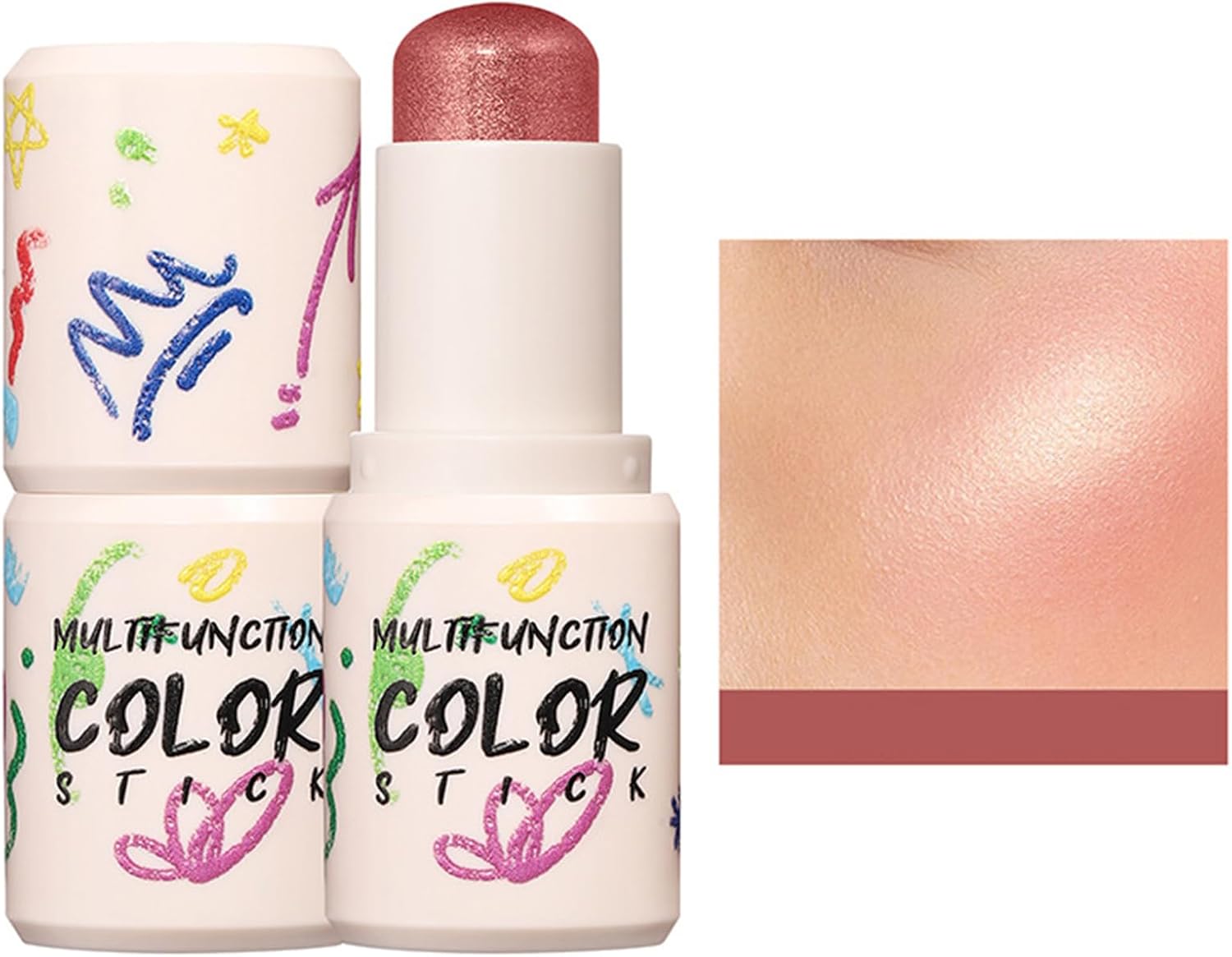 Cream Blush Stick, Soft Silky Touch Waterproof Blushers For Cheeks Make Up, Buildable Lightweight Multi-Dimensional Crease-Proof High Pigmented Blush Makeup Stick For Women & Girls