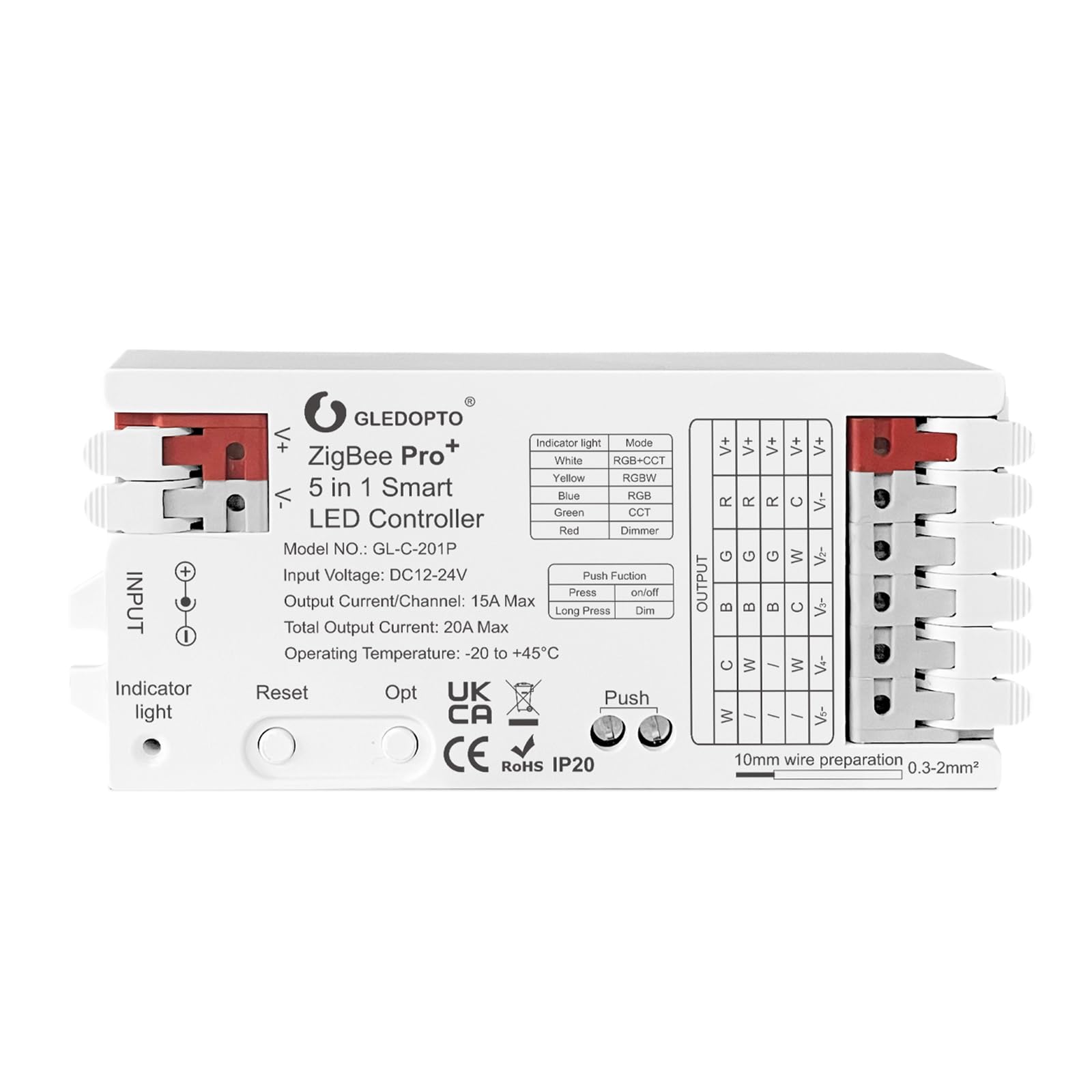GLEDOPTO ZIGBEE3.0 RGB RGBW Contrôleur LED RGB blanc lumière Mix Lampe strip controller DC12-24 compatible avec Hu*e Alexa Tuya SmartThings App GLEDOPTO ZIGBEE3.0 RGB RGBW Contrôleur LED RGB blanc lumière Mix Lampe strip controller DC12-24 compatible avec Hu*e Alexa Tuya SmartThings App