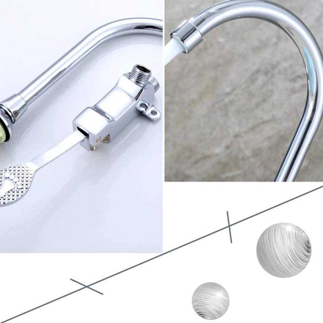 Mallofusa Fußpedal-Wasserventil Aus Kupfer – Für Waschbecken, Wassersparend
