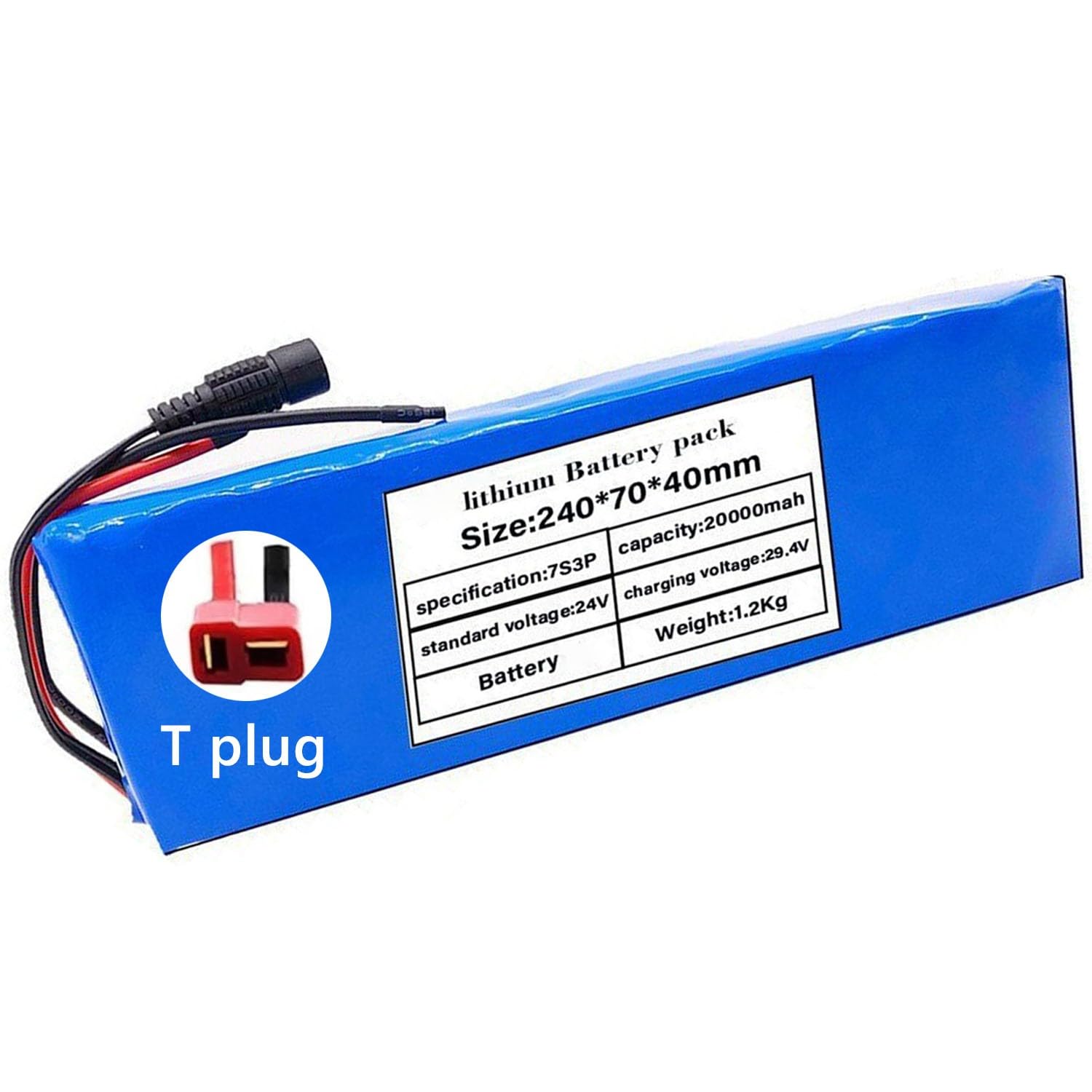 Batería de Repuesto de Iones de Litio de 24 V y 20 Ah para Aeropatín Eléctrico Batería de Iones de Litio 7S3P para Bicicleta Eléctrica Kart Patinete Eléctrico