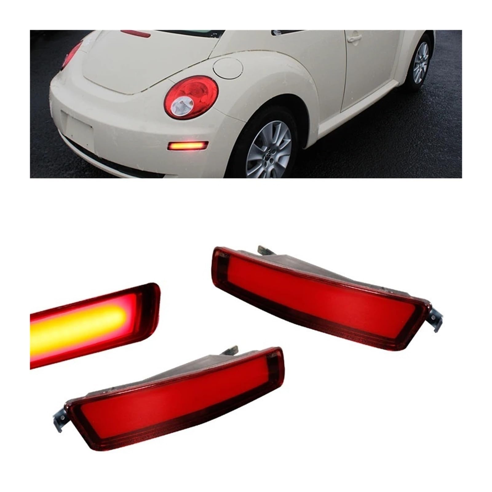 Pasuje do VW Beetle 2006-2010 tylne światła flarowe CAN-bus wędzone/czerwone soczewki czerwona dioda LED tylny zderzak samochodowy światła obrysowe boczne(Smoked Lens)