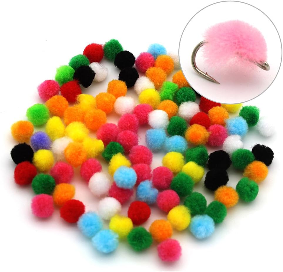 Fly Tying Materials 100 Pcs Mix Colors Glo Bug Egg Flies Ball (7Colors)