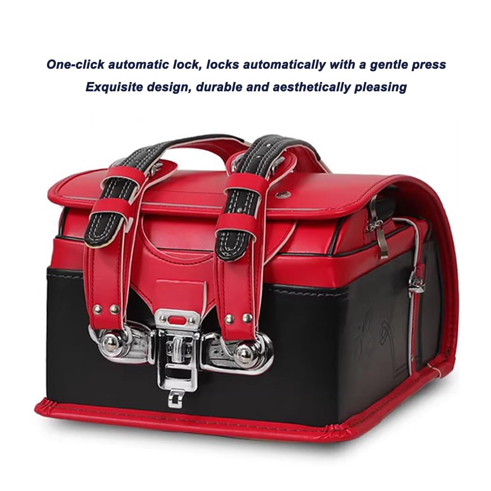 Borsa da Scuola in Stile Giapponese, può Contenere Cartelle A4, Protezione Posteriore E Traspirante, Pelle PU, Adatto A Ragazzi E Ragazze,B,35 * 26 * 15CM